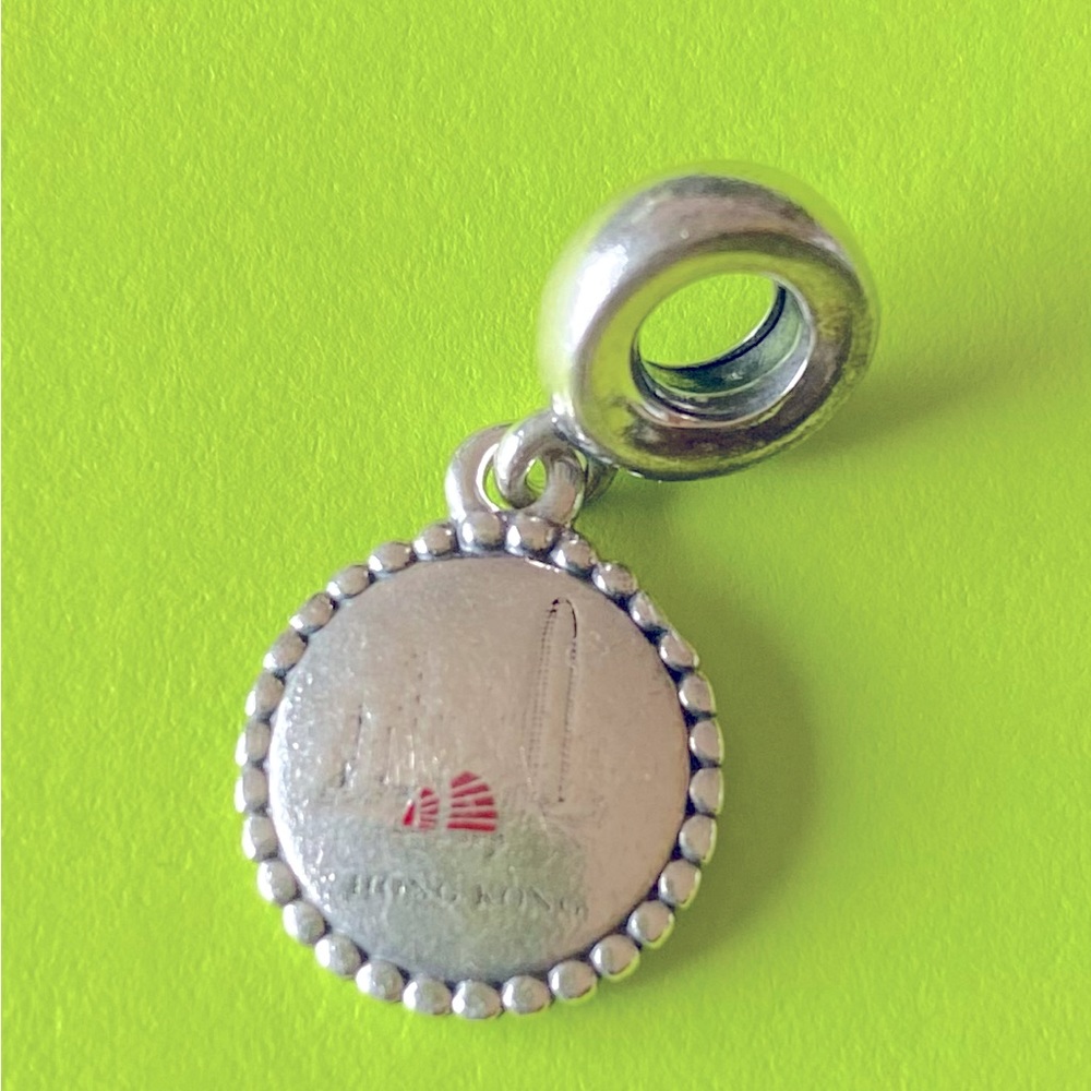 Victoria Harbour, Hong Kong Dangle Charm for Bracelet or Pendant for Necklace.